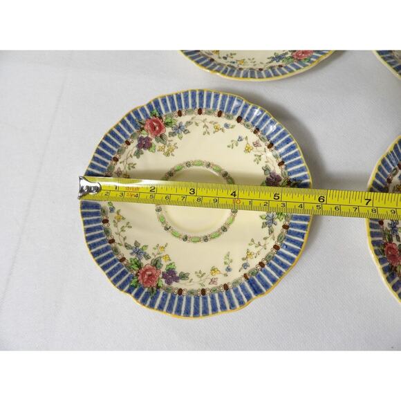 Royal Doulton The Vernon D2154 Saucers Set of 4 Floral Antique - Picture 3 of 7